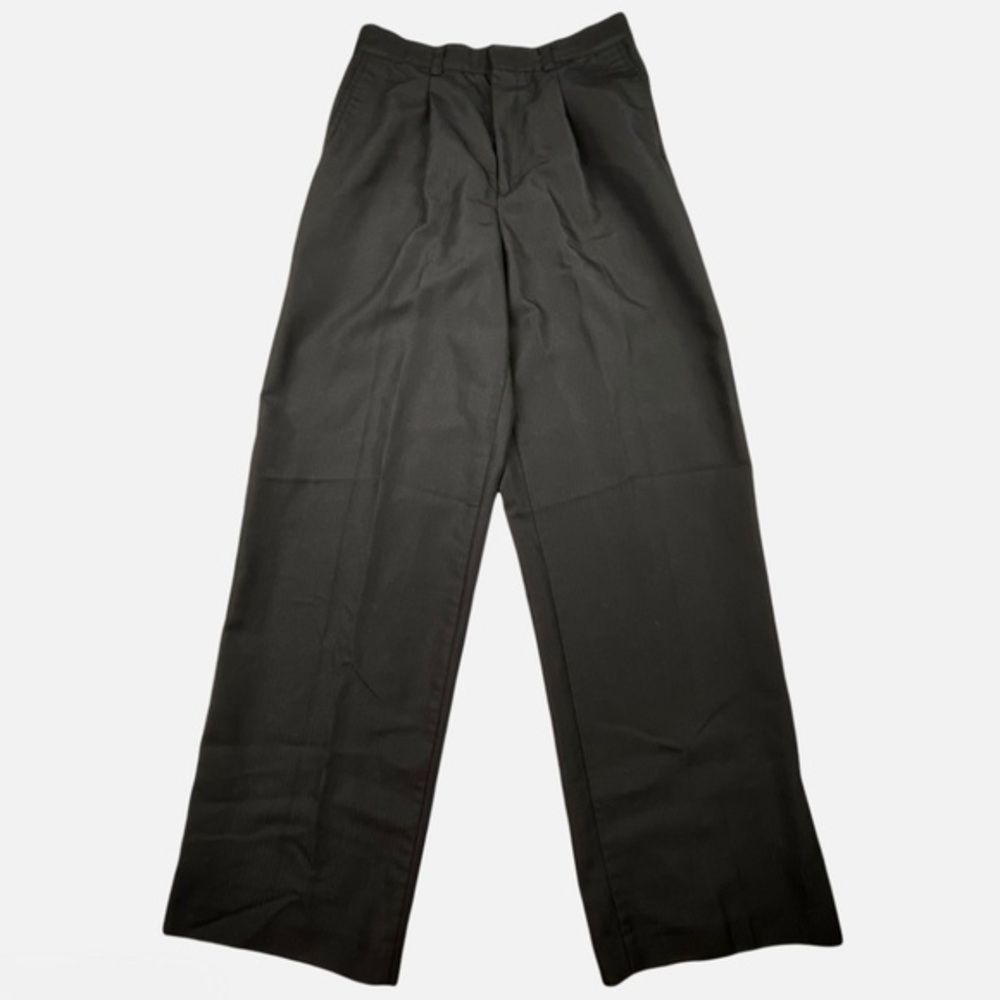Arrow Boys Dress Pants Size 16 Regular‎ Black Herringbone Pleated Front
